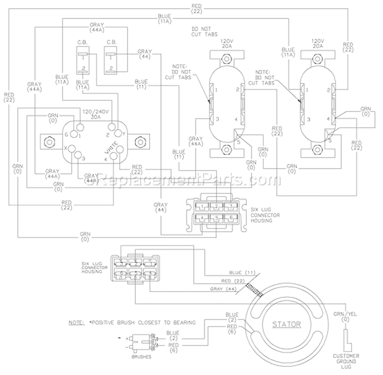 Page D Diagram and Parts List for 1655-0  Briggs and Stratton Generator